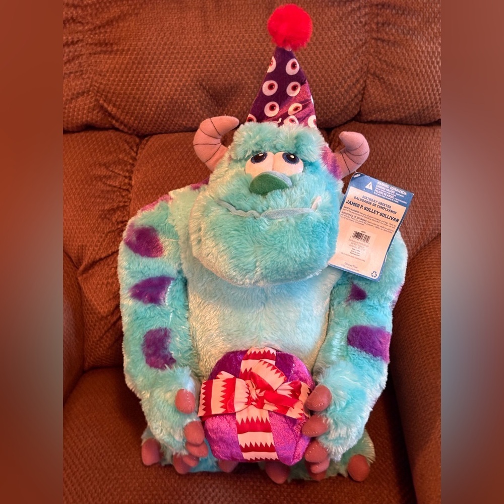 Disney Pixar Monsters University Birthday Greeter James P. Sulley Plush Toy